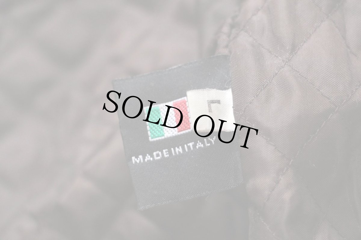 画像5: 90s イタリア製 VERA PELLE キルティングライナー フライト レザージャケット 焦げ茶 L (5)