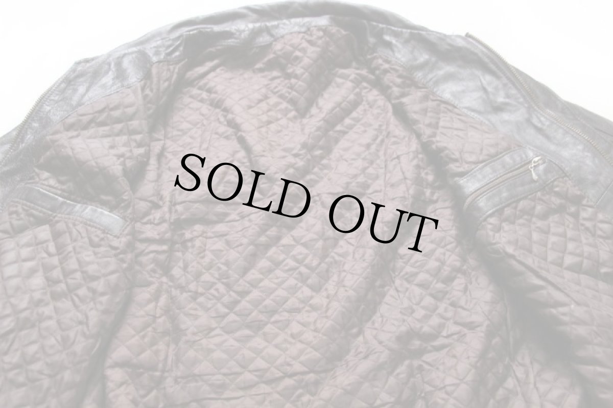 画像6: 90s イタリア製 VERA PELLE キルティングライナー フライト レザージャケット 焦げ茶 L (6)