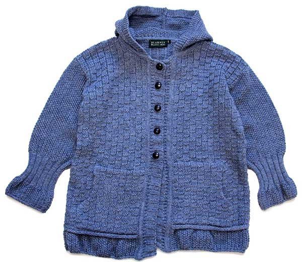 送料無料特集 | 激安の新品・型落ち・アウトレット BLARNEY Woollen Mills 編み柄 ウールニット パーカー ブルー ニット+セーター