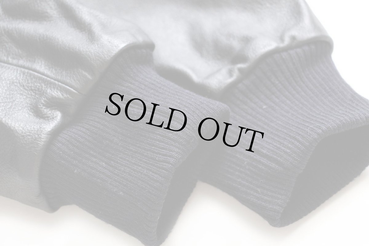 画像8: UNKNOWN A-2タイプ キルティングライナー フライト レザージャケット 紺 48 (8)