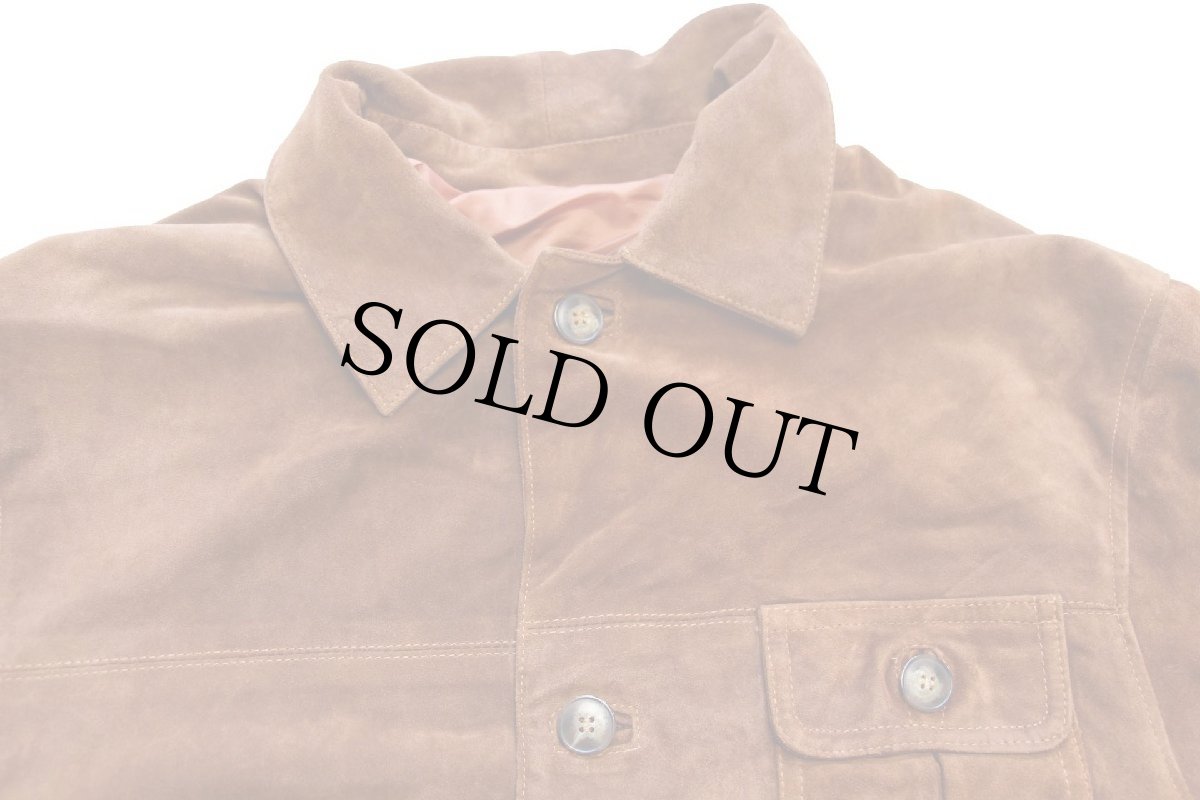 画像3: 80s イタリア製 SHARON FURS スエード レザーコート 茶 XL (3)