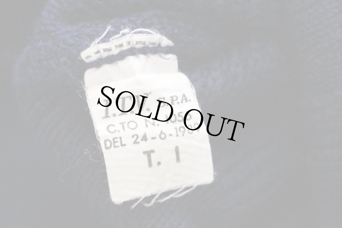 画像4: 80s イタリア軍 タートルネック 無地 ウールニット セーター 紺 1 (4)