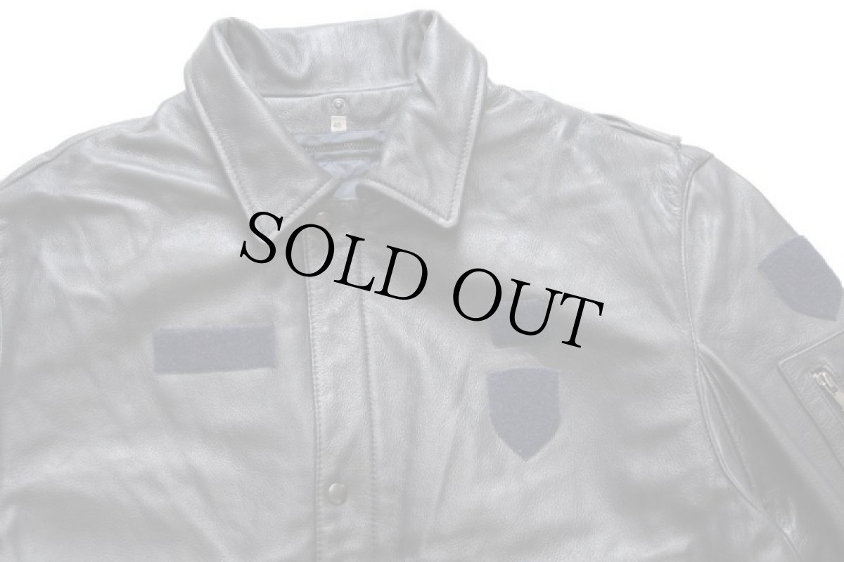 画像3: UNKNOWN A-2タイプ キルティングライナー フライト レザージャケット 紺 48 (3)