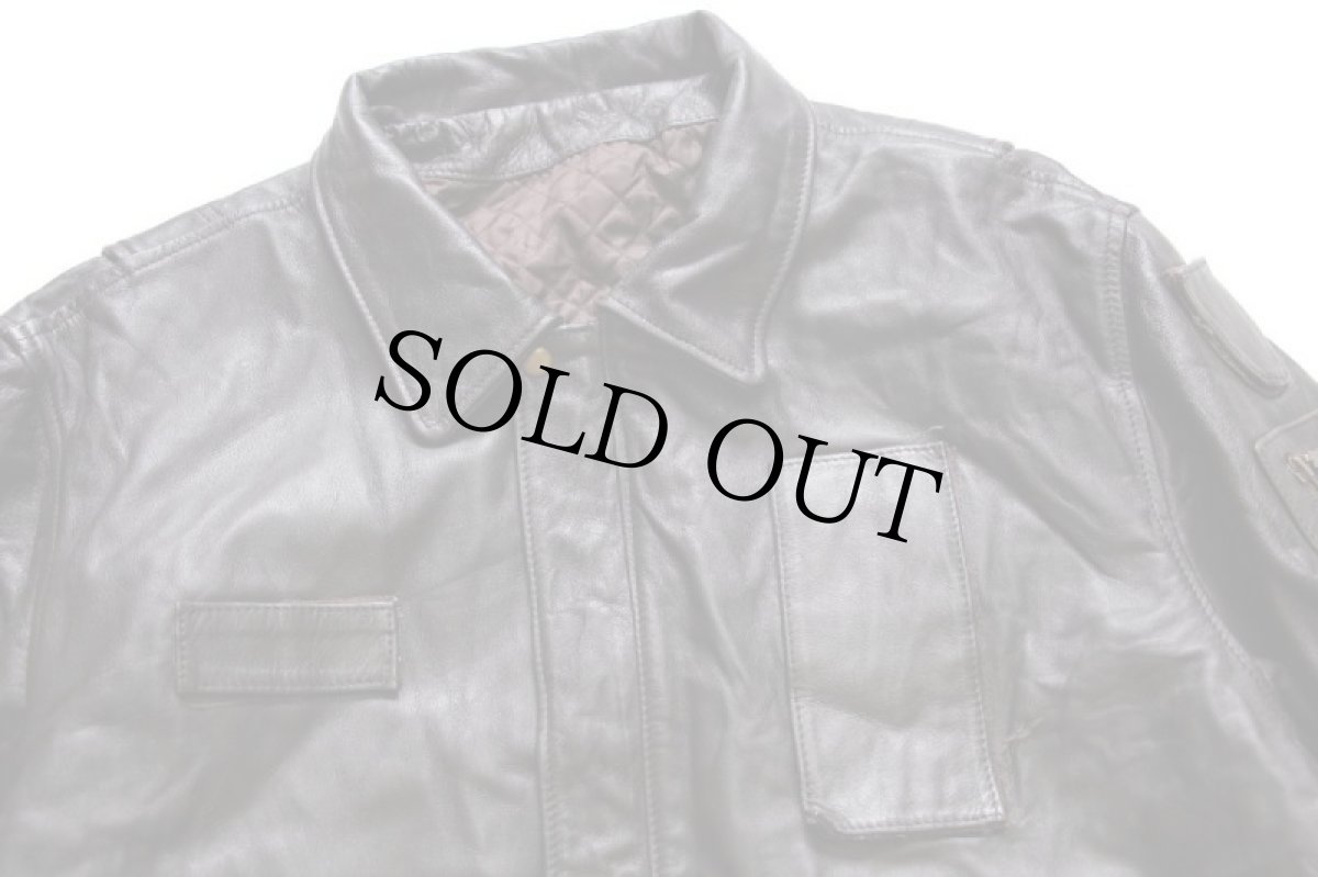 画像3: 90s イタリア製 VERA PELLE キルティングライナー フライト レザージャケット 焦げ茶 L (3)