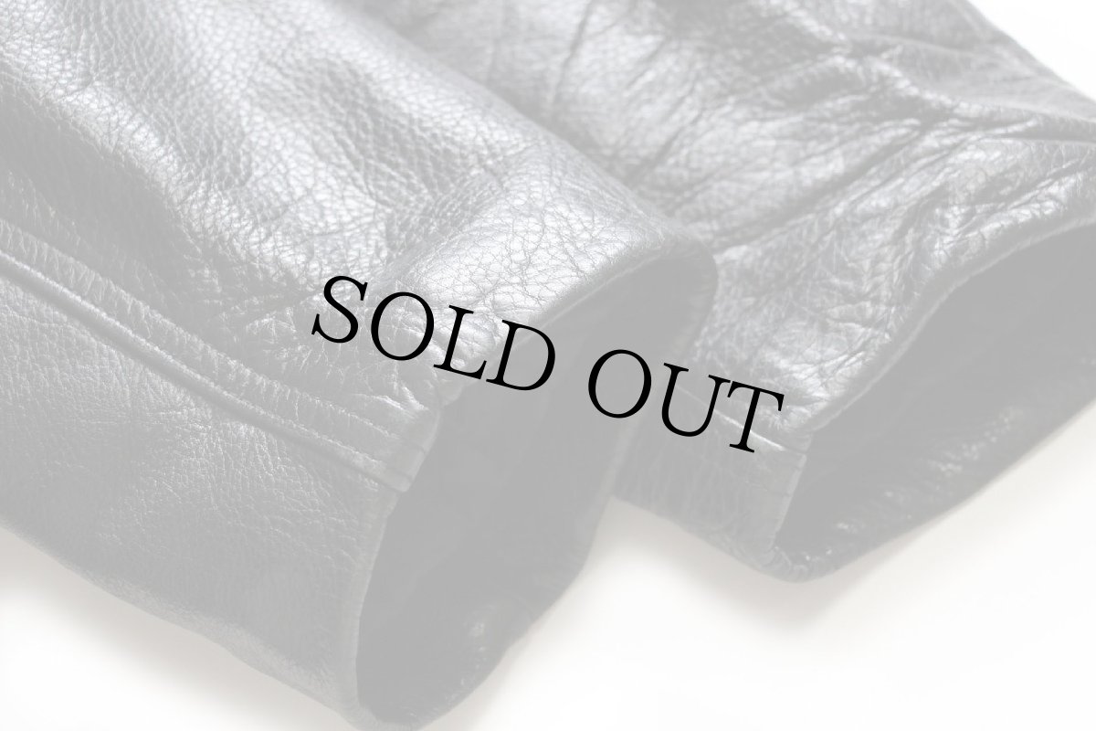 画像7: 80s USA製 Schottショット 134 キルティングライナー レザー カーコート 黒 44 (7)