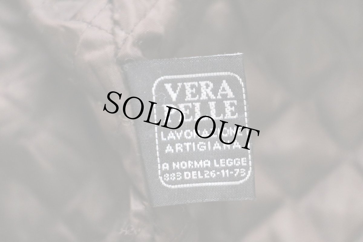 画像4: 90s イタリア製 VERA PELLE キルティングライナー フライト レザージャケット 焦げ茶 L (4)