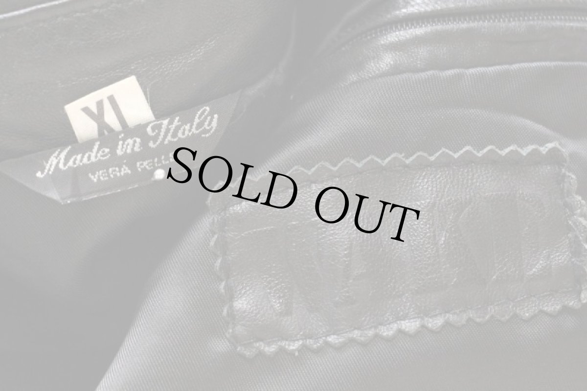 画像4: 90s イタリア製 WAKE ラムレザー ステンカラーコート 黒 XL★バルマカーン (4)