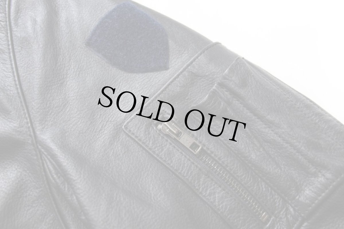 画像6: UNKNOWN A-2タイプ キルティングライナー フライト レザージャケット 紺 48 (6)