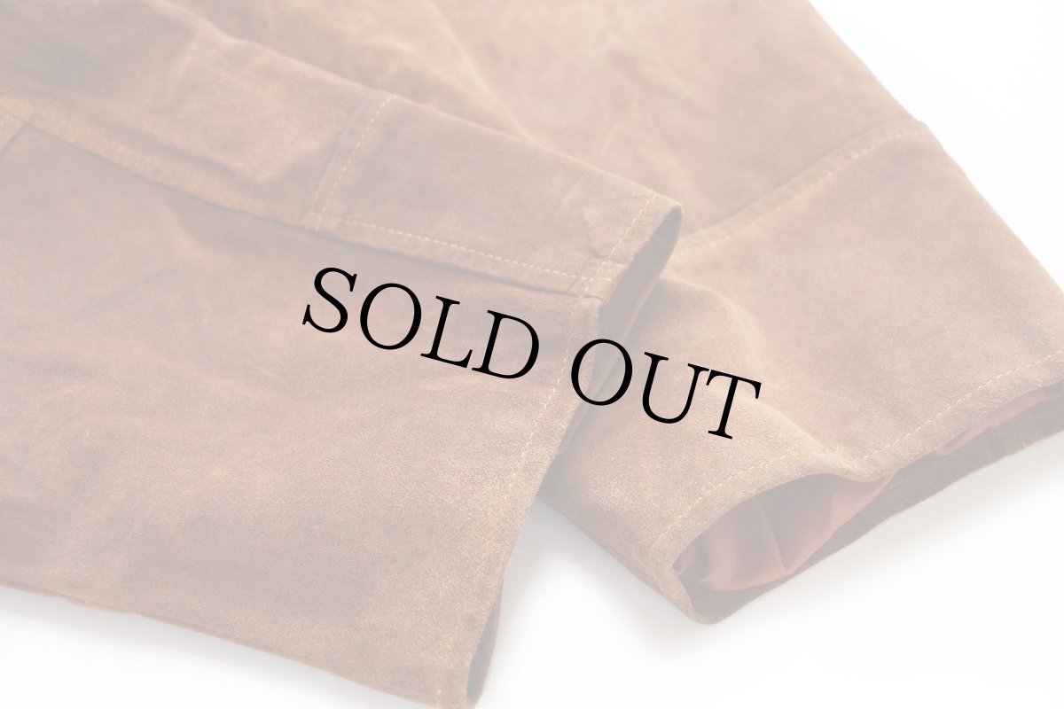 画像7: 80s イタリア製 SHARON FURS スエード レザーコート 茶 XL (7)