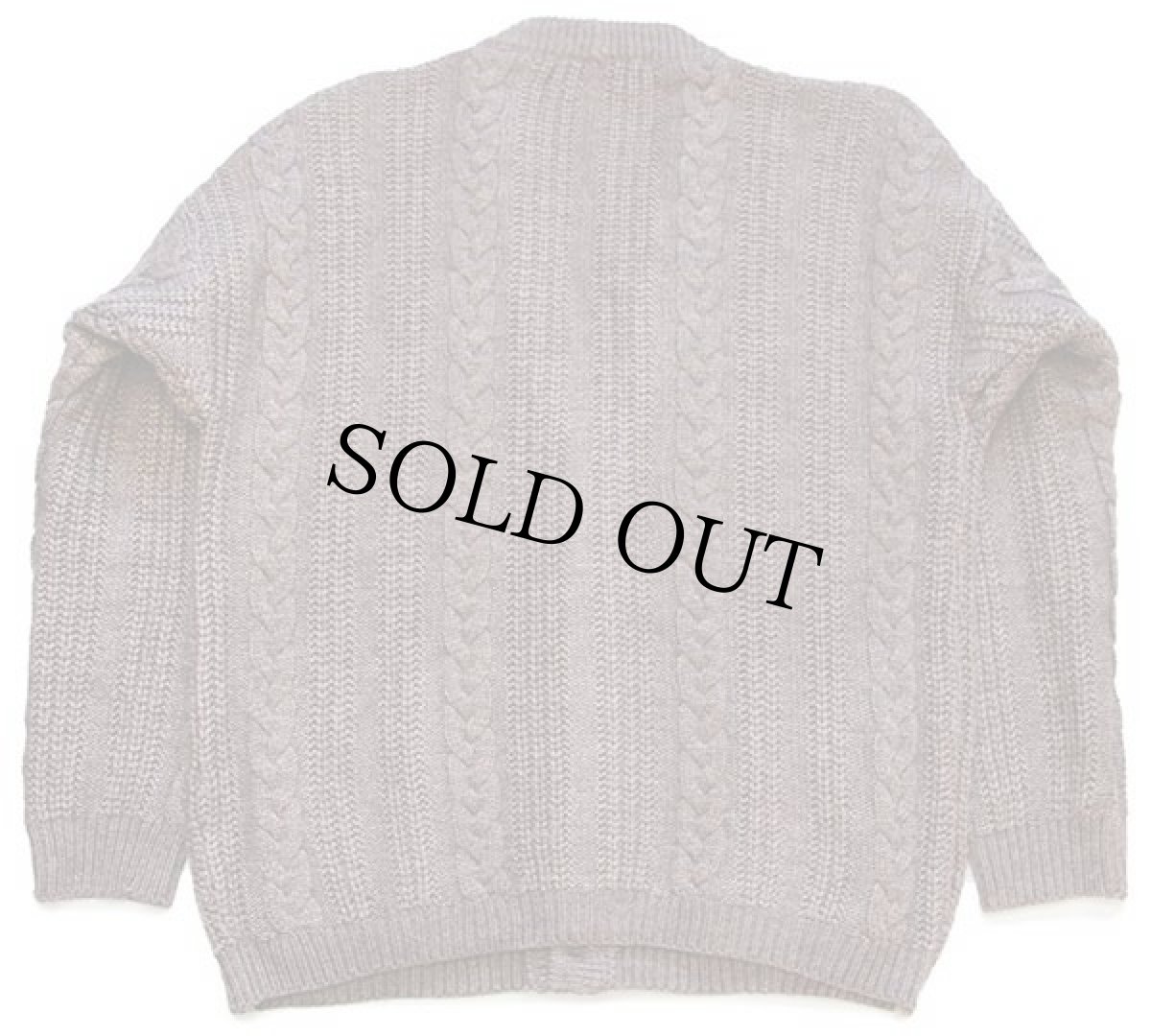 画像2: 80s イタリア製 Moda Mio e Tue ケーブル編み ウール×アクリルニット カーディガン グレーブラウン L (2)