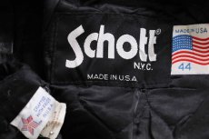 画像4: 80s USA製 Schottショット 134 キルティングライナー レザー カーコート 黒 44 (4)