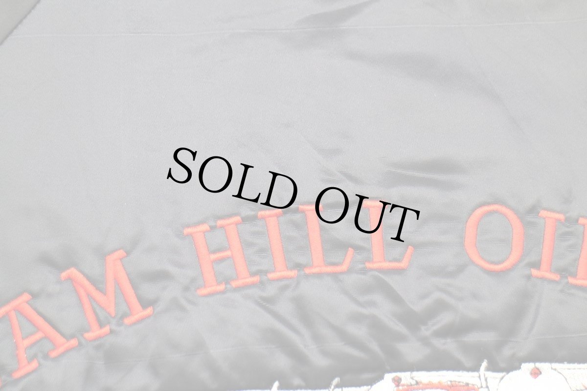 画像7: 90s USA製 HARTWELL Sam Hill Oil コンボイ トラック 刺繍 キルティングライナー ナイロンジャケット 黒 M (7)