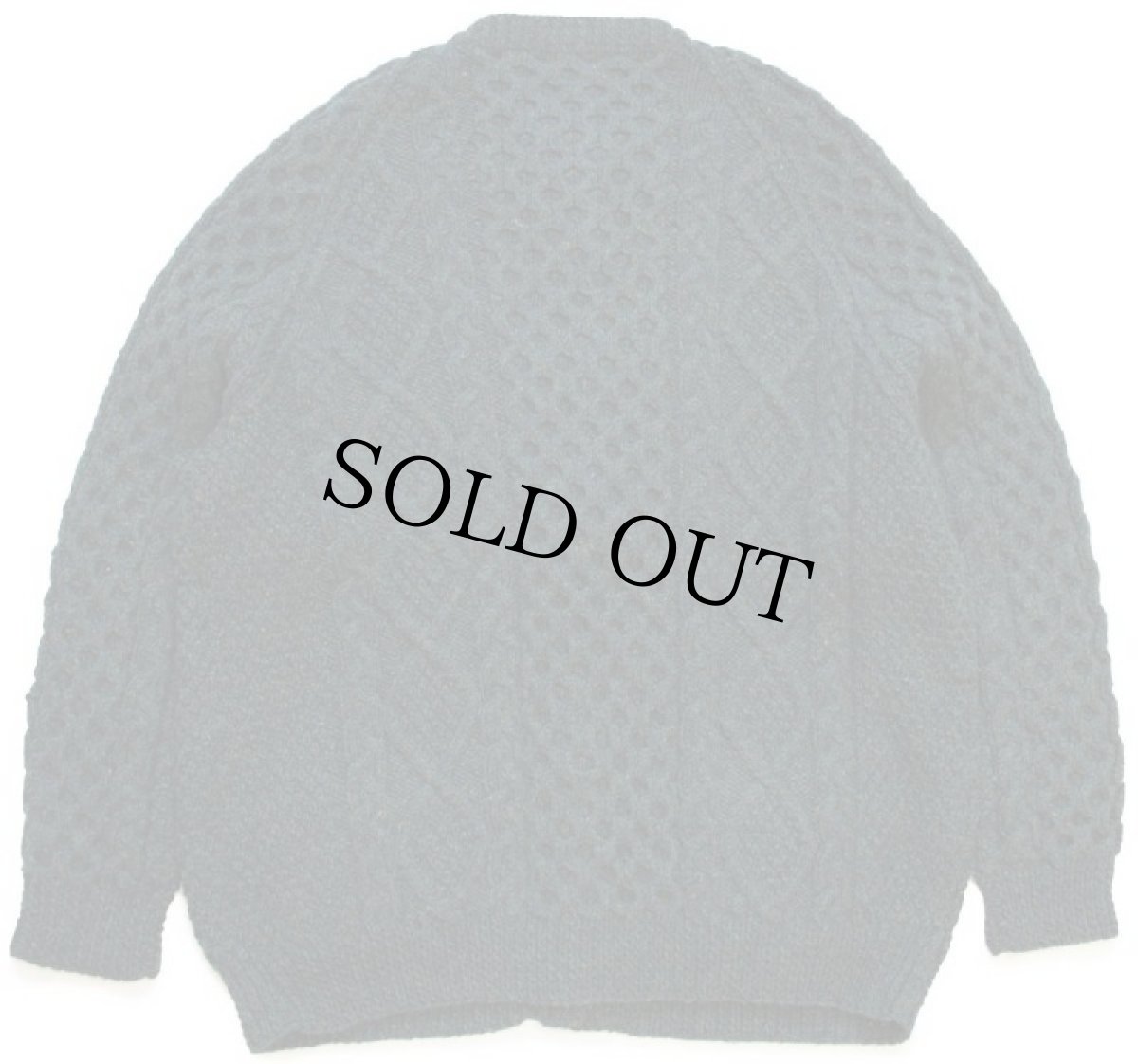 画像2: アイルランド製 Moriarty Industries ノーカラー ケーブル編み ネップ入り ウール ハンドニット カーディガン 深緑★フィッシャーマン (2)