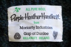 画像4: アイルランド製 Moriarty Industries ノーカラー ケーブル編み ネップ入り ウール ハンドニット カーディガン 深緑 (4)