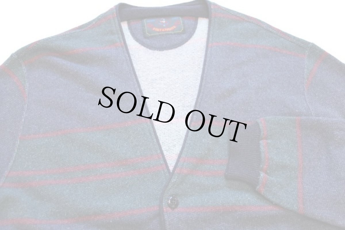 画像3: 90s イタリア製 FORT&MADOX ランダムボーダー ラムウール×コットン混 ニット カーディガン M (3)