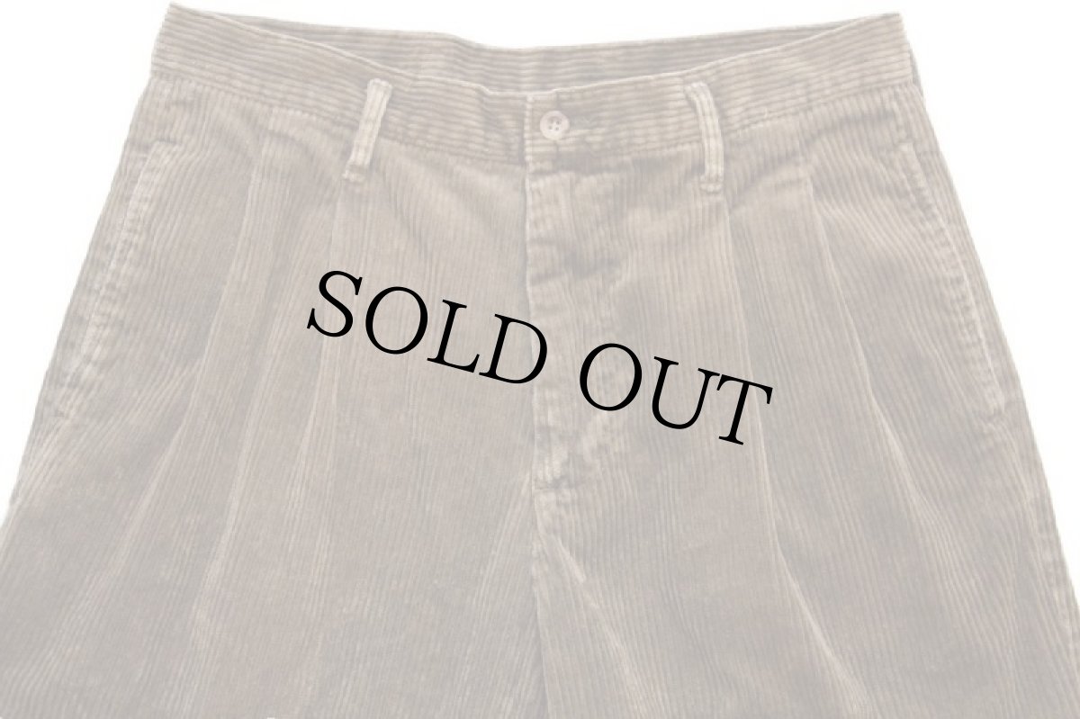 画像4: 90s GAPギャップ ツータック 太畝 コーデュロイパンツ グレーダークブラウン w33 L32 (4)