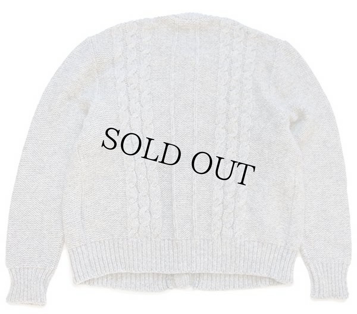 画像2: オーストリア製 GIESSWEIN ケーブル編み チロリアン ウールニット カーディガン グレー 54★フィッシャーマン (2)