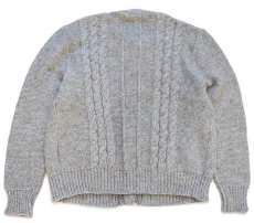 画像2: オーストリア製 GIESSWEIN ケーブル編み チロリアン ウールニット カーディガン グレー 54★フィッシャーマン (2)