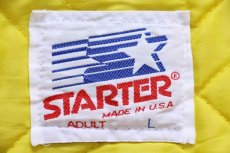 画像4: 90s USA製 STARTERスターター MICHIGAN キルティングライナー ナイロンスタジャン 紺 L (4)