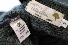 画像4: アイルランド製 country collection ケーブル編み ネップ入り ウールニット カーディガン 緑 S★フィッシャーマン (4)