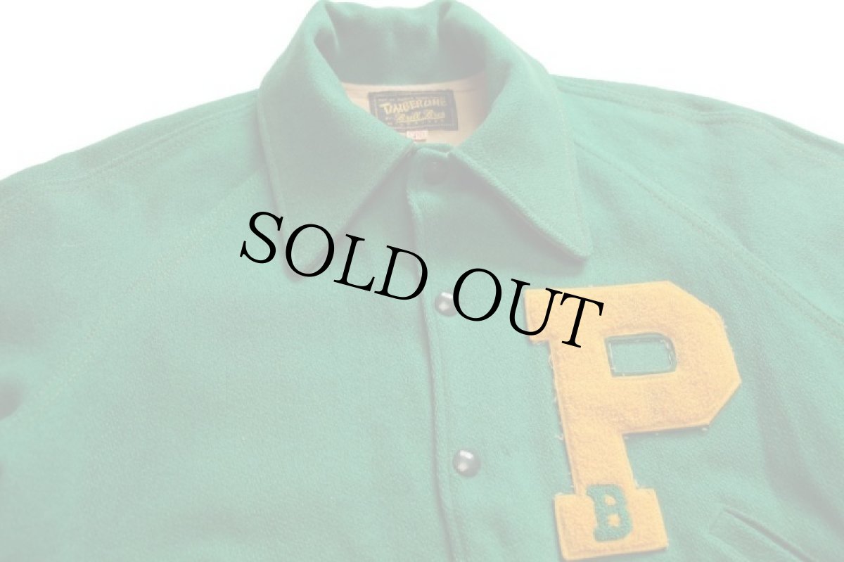 画像3: 50s TIMBERLINE Brill Bros レタードパッチ付き メルトン ウールスタジャン 緑×黄 38 (3)