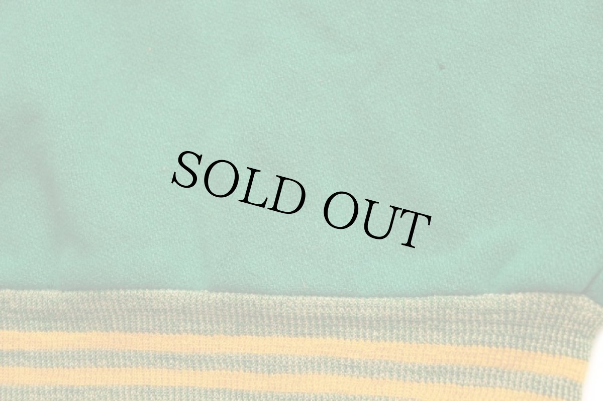 画像10: 50s TIMBERLINE Brill Bros レタードパッチ付き メルトン ウールスタジャン 緑×黄 38 (10)