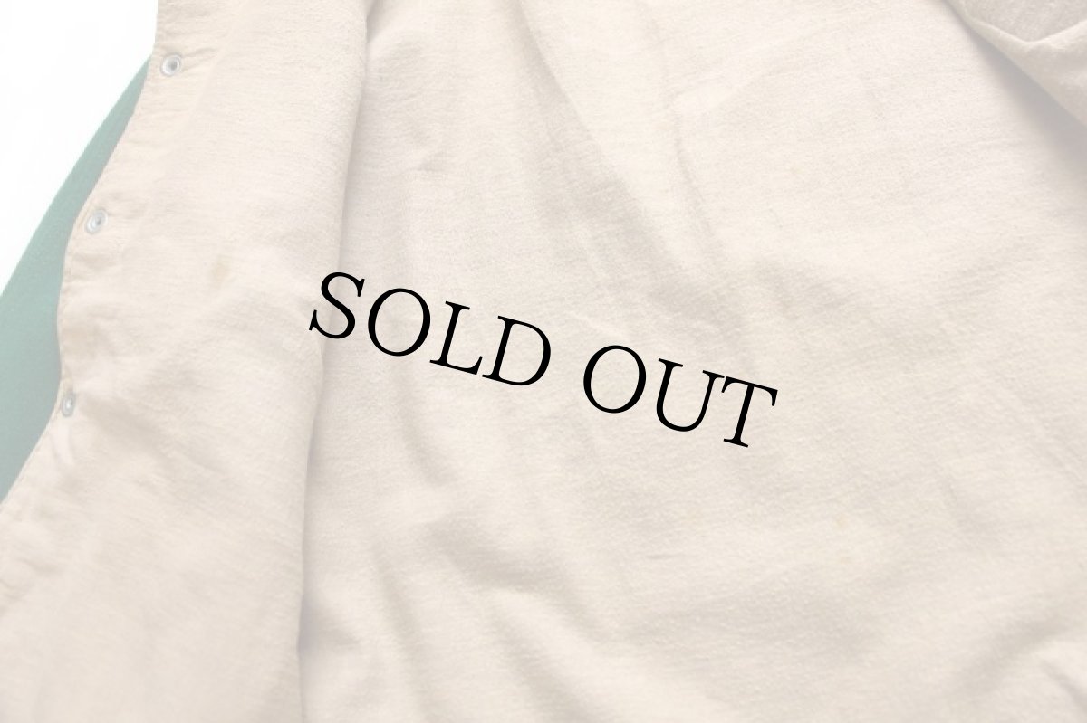 画像5: 50s TIMBERLINE Brill Bros レタードパッチ付き メルトン ウールスタジャン 緑×黄 38 (5)