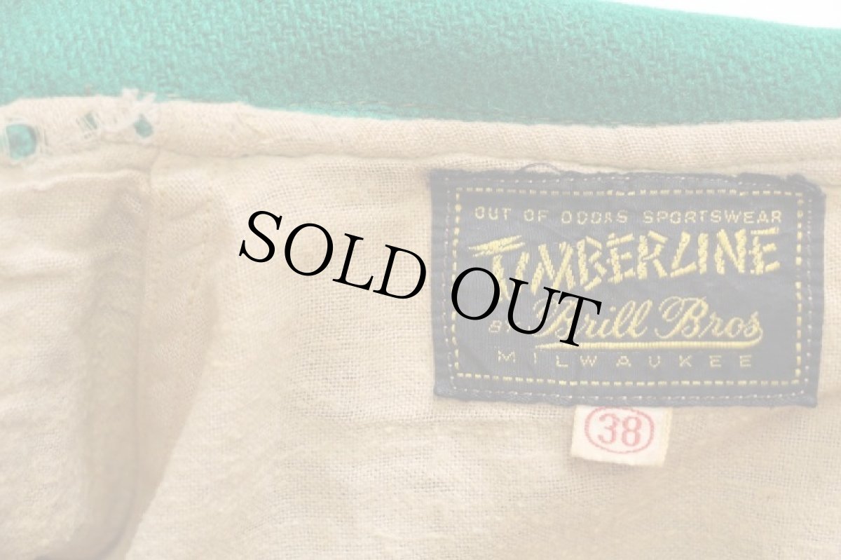 画像4: 50s TIMBERLINE Brill Bros レタードパッチ付き メルトン ウールスタジャン 緑×黄 38 (4)