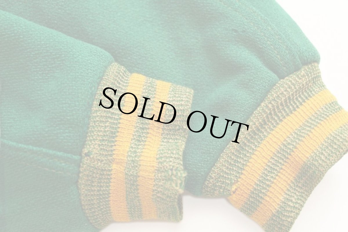 画像8: 50s TIMBERLINE Brill Bros レタードパッチ付き メルトン ウールスタジャン 緑×黄 38 (8)