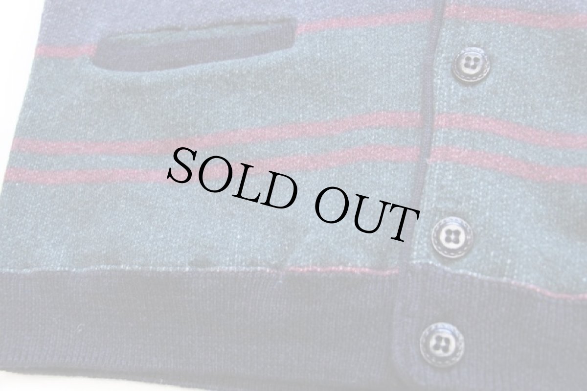 画像5: 90s イタリア製 FORT&MADOX ランダムボーダー ラムウール×コットン混 ニット カーディガン M (5)