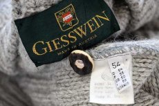画像4: オーストリア製 GIESSWEIN ケーブル編み チロリアン ウールニット カーディガン グレー 54★フィッシャーマン (4)