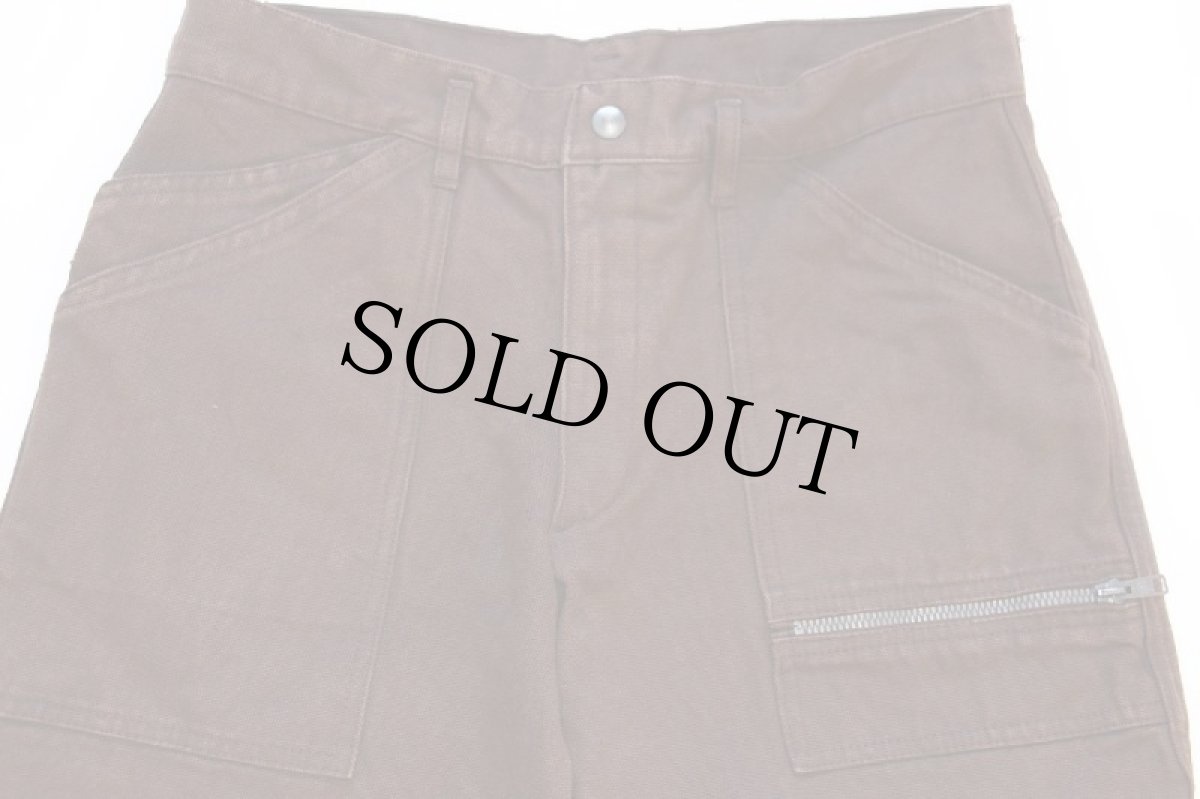 画像4: 90s イタリア製 FIORUCCI ベイカータイプ ダック地 ワークパンツ 焦げ茶 44 (4)