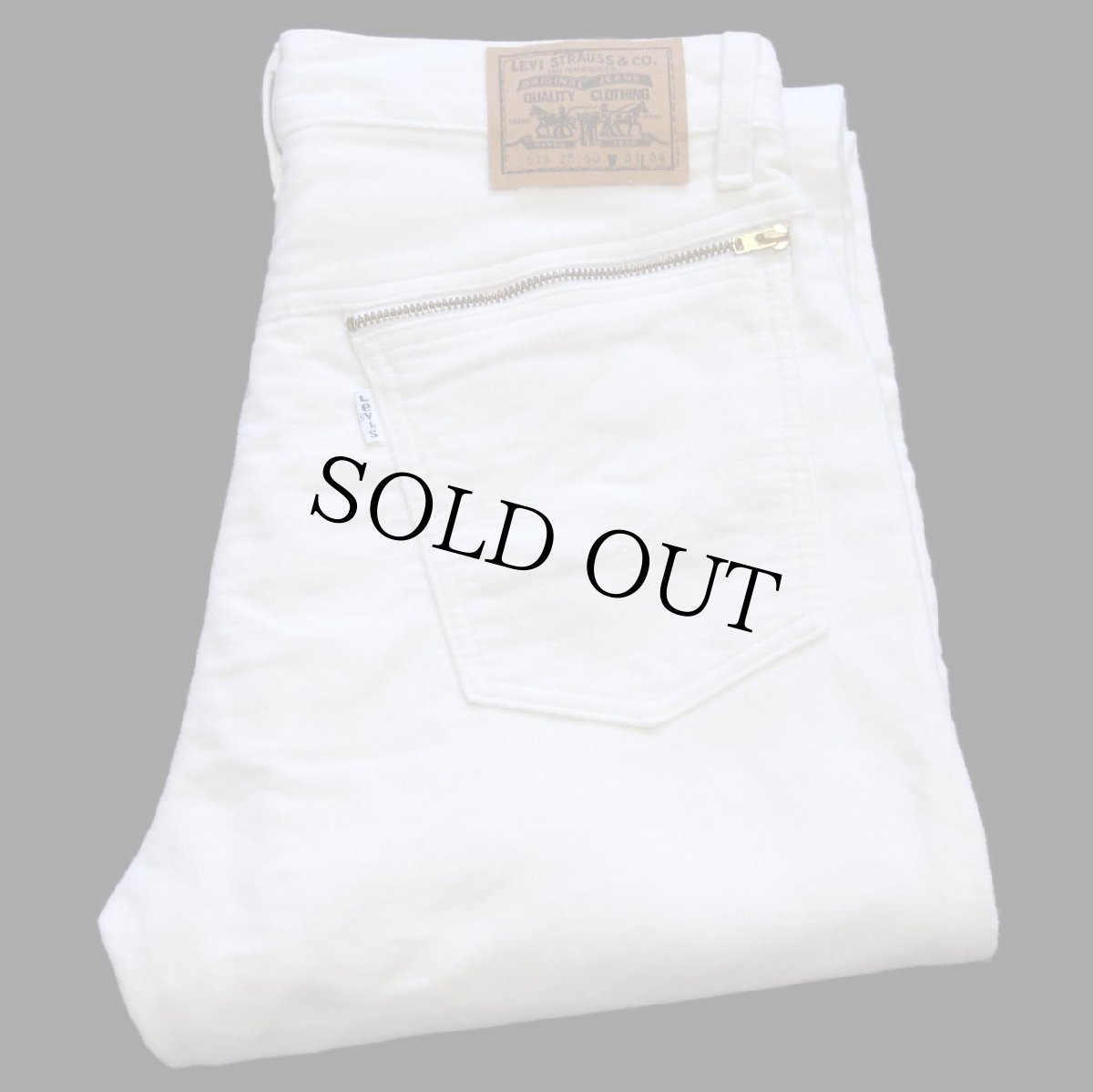 画像1: 90s フランス製 Levi'sリーバイス 615 コットン モールスキンパンツ オフホワイト W31 L34★ユーロ (1)