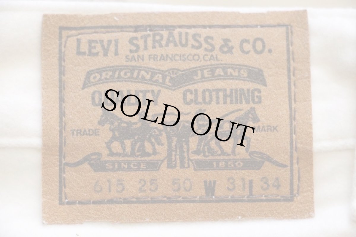 画像6: 90s フランス製 Levi'sリーバイス 615 コットン モールスキンパンツ オフホワイト W31 L34★ユーロ (6)