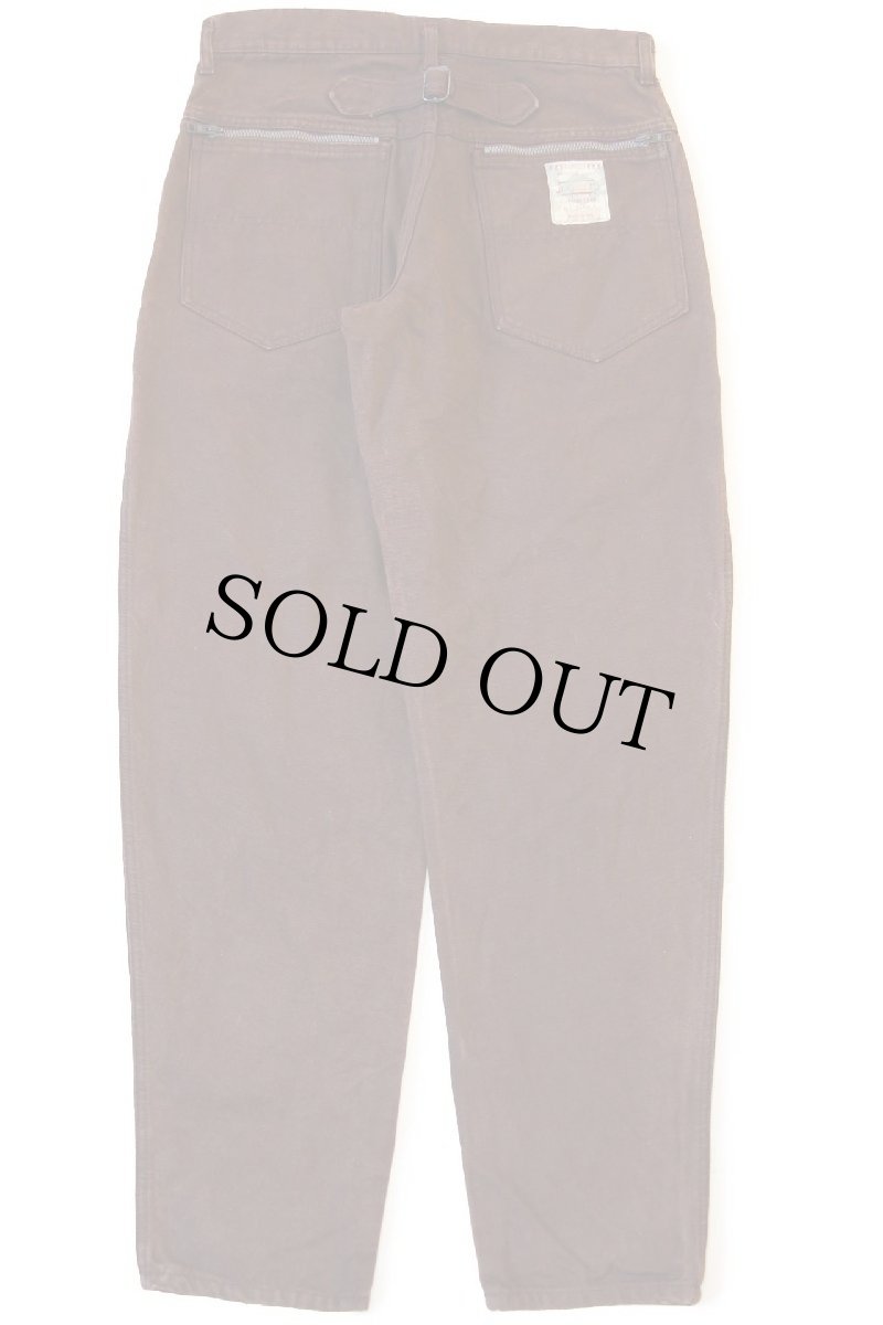 画像3: 90s イタリア製 FIORUCCI ベイカータイプ ダック地 ワークパンツ 焦げ茶 44 (3)