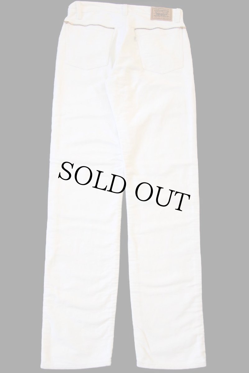 画像3: 90s フランス製 Levi'sリーバイス 615 コットン モールスキンパンツ オフホワイト W31 L34★ユーロ (3)