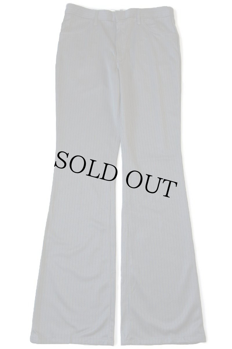 画像2: 60s HBARC 織り柄 ストライプ フレア ポリエステルパンツ w33 (2)