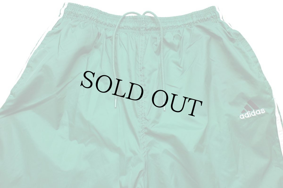 画像4: 00s adidasアディダス パフォーマンス ロゴ刺繍 ライナー付き ナイロン トラックパンツ 緑 L★ジャージ (4)
