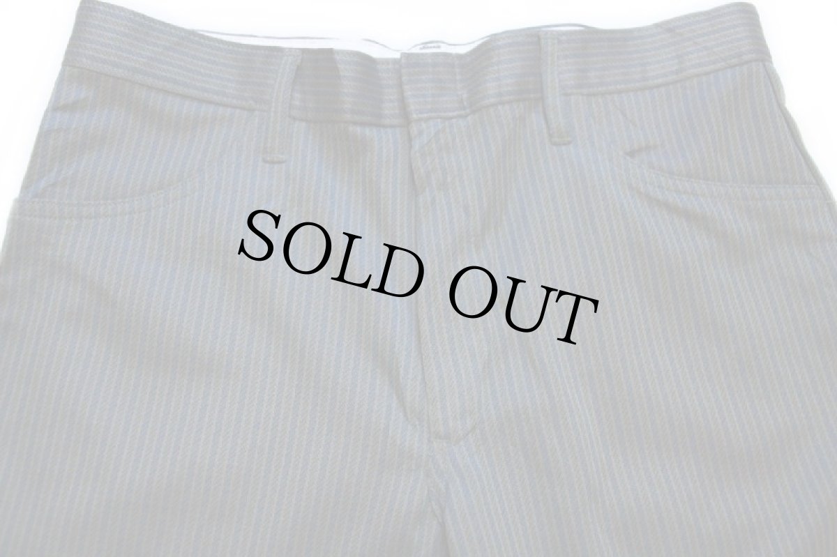 画像4: 60s HBARC 織り柄 ストライプ フレア ポリエステルパンツ w33 (4)