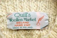 画像4: アイルランド製 Quill's モックネック ケーブル編み ウール ハンドニット セーター ナチュラル★フィッシャーマン (4)