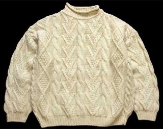 アイルランド製 Sweaters of Ireland ケーブル編み ウールニット 