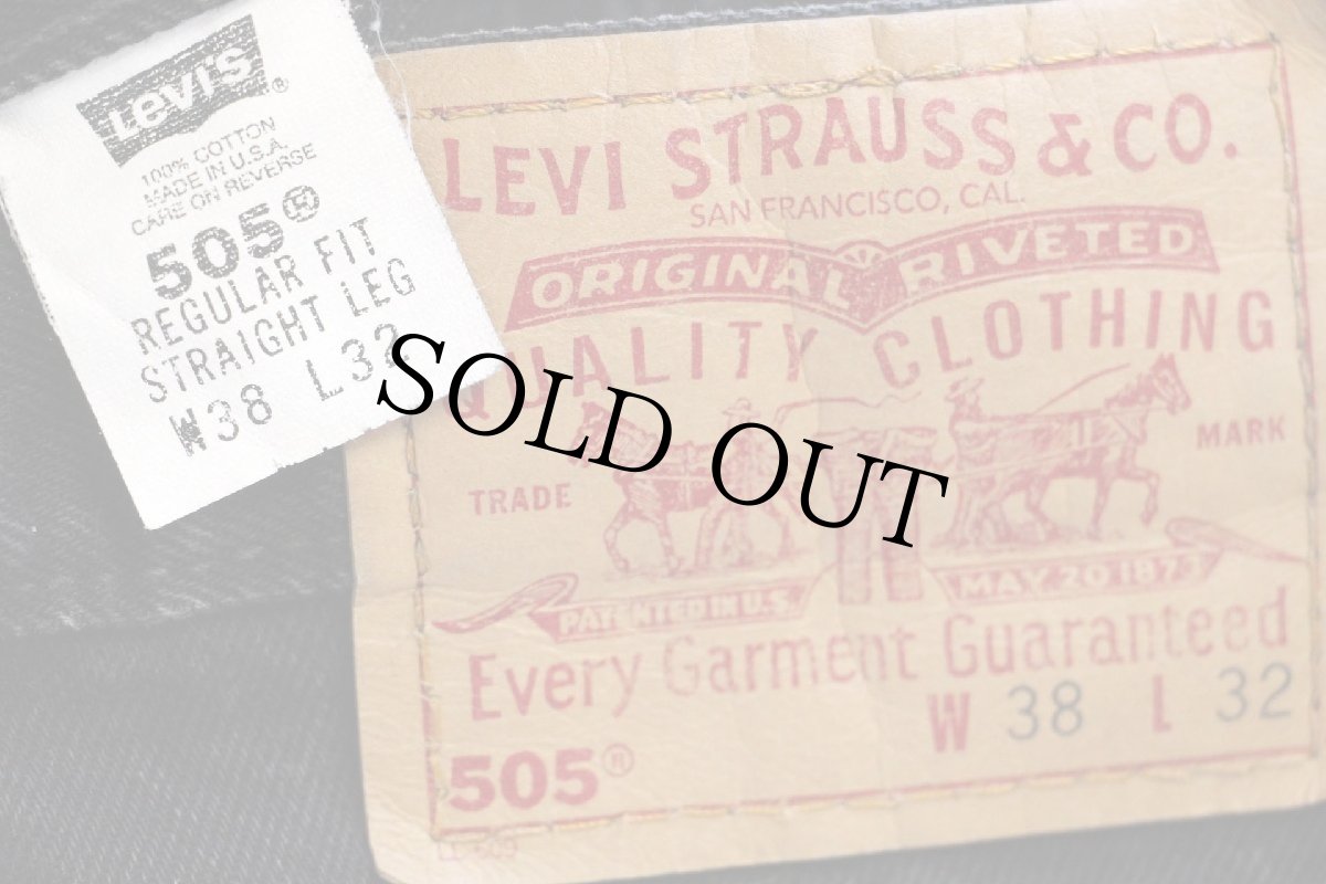 画像6: 90s USA製 Levi'sリーバイス 505 ブラック デニムパンツ w38 L32★63 (6)