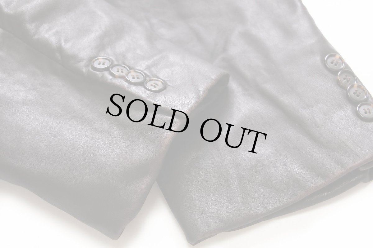 画像6: 00s RALPH LAURENラルフローレン 3つボタン ラムレザー テーラードジャケット 焦げ茶 42R★ブレザー (6)