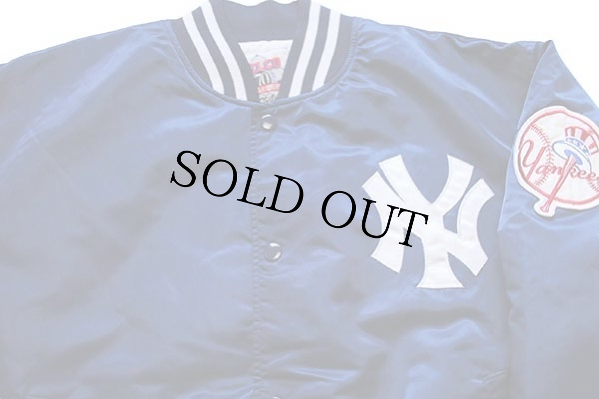 画像3: FELCO 70周年 MLB New York Yankees ニューヨーク ヤンキース キルティングライナー ナイロンスタジャン 紺 (3)