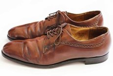 画像3: 80s 英国製 Church's チャーチ プレーントゥ レザーシューズ 茶★革靴 (3)