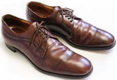 画像2: 80s 英国製 Church's チャーチ プレーントゥ レザーシューズ 茶★革靴 (2)