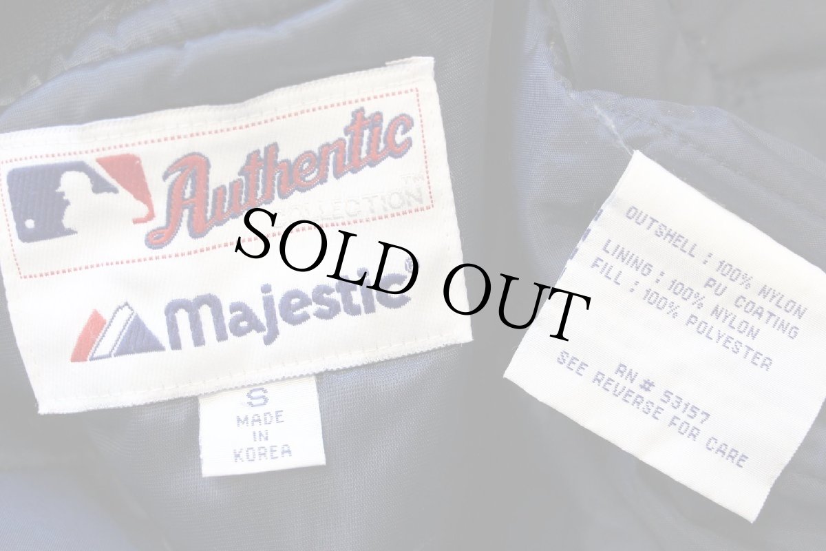 画像5: 90s Majestic MLB New York Yankees ニューヨーク ヤンキース キルティングライナー ナイロンスタジャン 紺 ボーイズS (5)