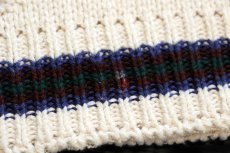 画像5: 90s USA製 STJOHN'SBAY カモ刺繍 編み柄 コットンニット セーター ナチュラル L (5)