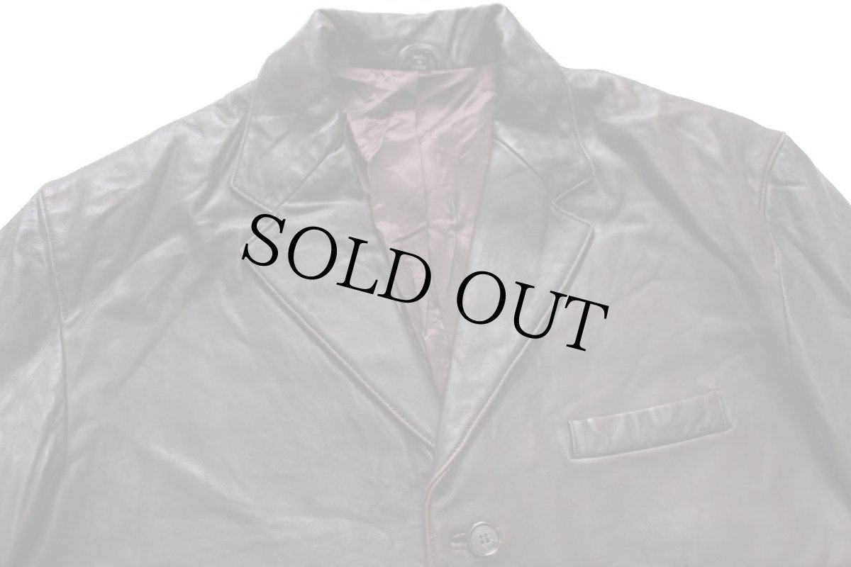 画像3: 00s RALPH LAURENラルフローレン 3つボタン ラムレザー テーラードジャケット 焦げ茶 42R★ブレザー (3)