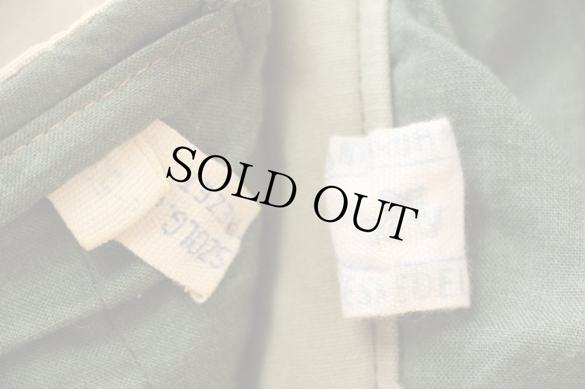 画像5: 60s SZENTENDREI ノーカラー 比翼 中綿入り コットン キャンバス ベスト グリーングレー (5)